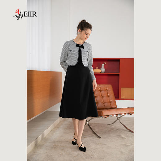 司歌假两件格子修身裙长袖秋冬连衣裙A901116X 商品图2