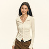 Ariseism美式复古设计感翻领长袖衬衫女秋季新款修身打底上衣 商品缩略图2