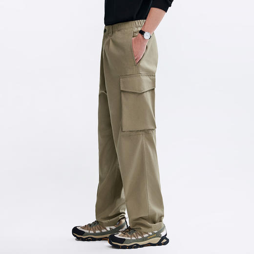 棉仓366818014-巴恩风工装裤男 秋季棉锦帆布立体剪裁宽松多袋裤阔腿裤 商品图3