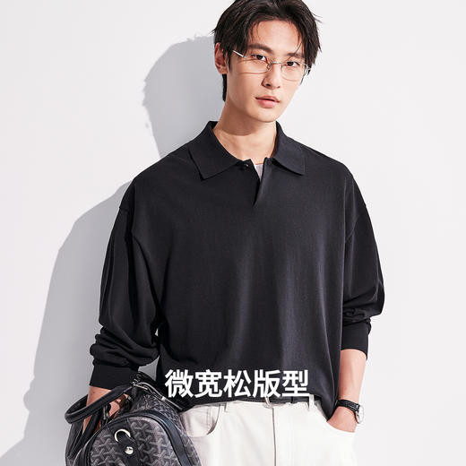 棉仓367826024-老钱风一粒扣针织polo 商品图1