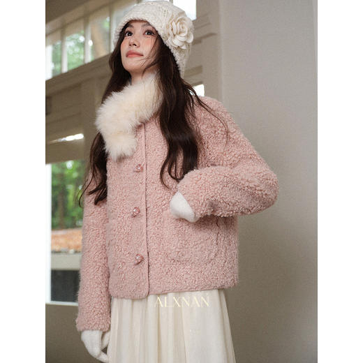 【6折秒杀】鹿向南「旧梦新织」小香风粉红色短外套女秋季小个子宽松显瘦上衣L58533 商品图3