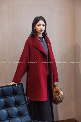 【门店同款】ENJOY冬季““暖冬知性““一粒扣立领腰带大衣“ 166295689