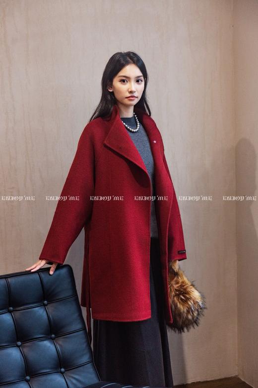 【门店同款】ENJOY冬季““暖冬知性““一粒扣立领腰带大衣“ 166295689 商品图5