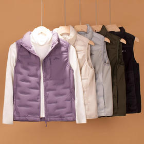 丁摩 户外轻薄羽绒马甲女短款立领背心2661