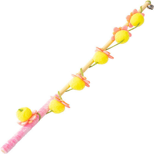 柿子毛球逗猫棒 带铃铛 猫咪玩具批发 商品图6