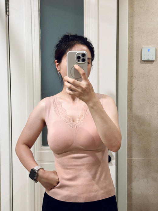 25秋冬--蕾丝花边德绒发热带胸垫背心【包邮+三天无理由退换】 商品图10