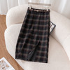 百媚生 格子一步裙半身裙女秋冬高腰显瘦毛呢中长款包臀裙子5650 商品缩略图0