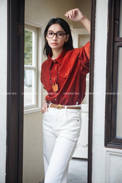 【门店同款】ENJOY冬季“暖冬知性”银扣灯芯绒衬衫 167294531 商品图4