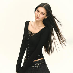 Ariseism美式复古设计感长袖T恤女秋季新款修身打底上衣