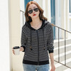 百媚生 棉质条纹连帽宽松T恤卫衣82532 商品缩略图3