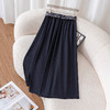 百媚生 配丝巾韩系简约百搭半身裙女遮跨显瘦显高A字中长裙5655 商品缩略图2