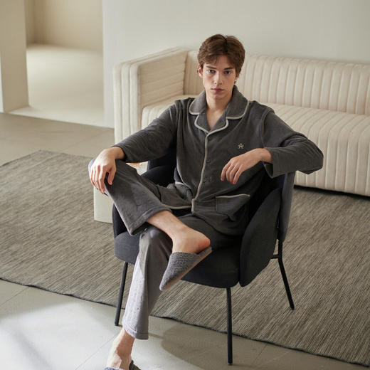 （合作款）芬腾秋冬季新款海岛绒长袖男士家居服套装yc0107008 商品图4