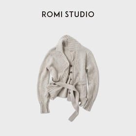 ROMI STUDIO”松弛随性“牦牛绒绵羊毛拇指洞开襟毛衫 RWCASZ5666