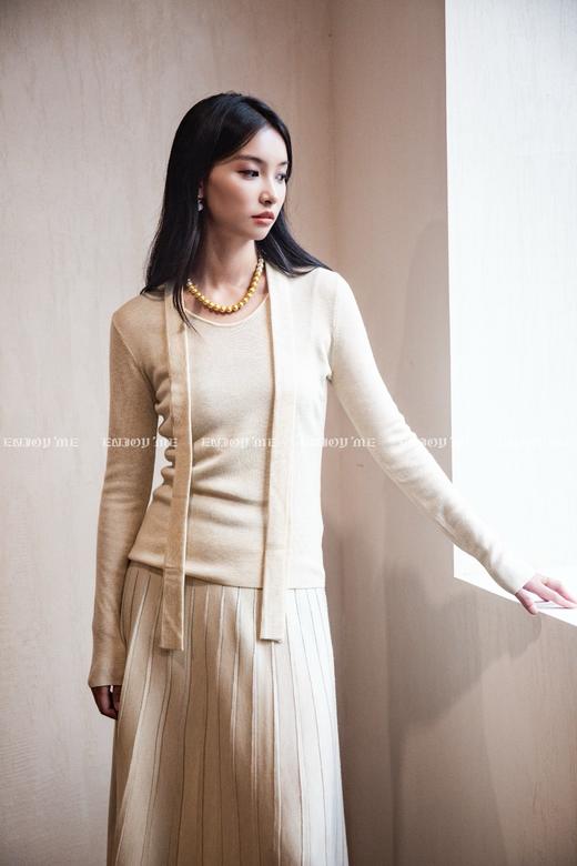 【门店同款】ENJOY冬季“暖冬知性”飘带款针织上衣 166893718 商品图2