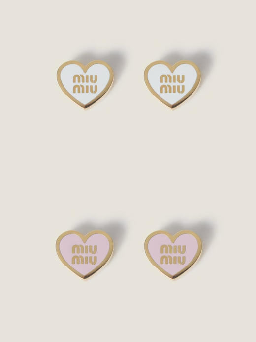 MIU-J 珐琅爱心耳钉 商品图1