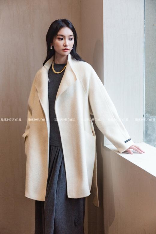 【门店同款】ENJOY冬季““暖冬知性““一粒扣立领腰带大衣“ 166295689 商品图1