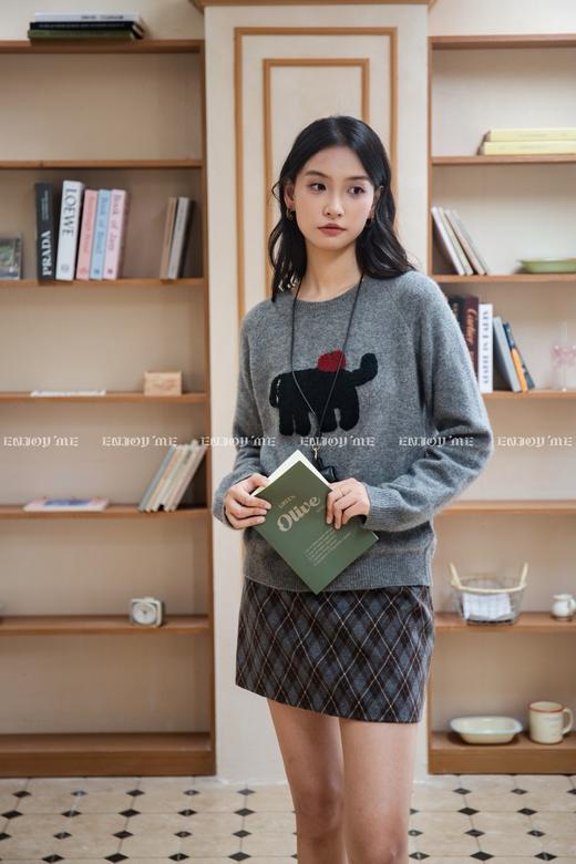 【门店同款】ENJOY冬季“暖冬知性”小狗图案针织上衣 166746380 商品图1