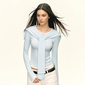 Ariseism美式复古设计感长袖T恤女秋季新款修身打底上衣