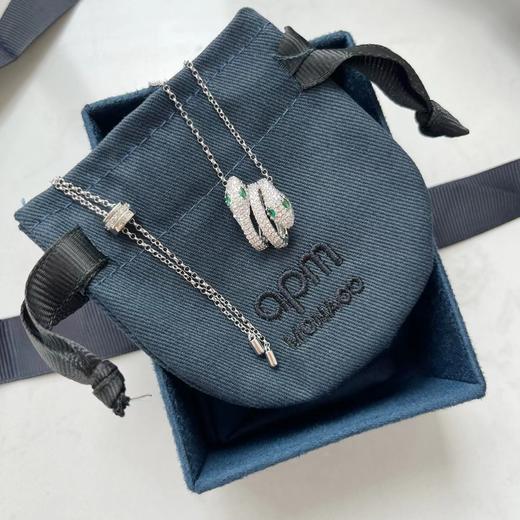 D100822绿色宝石点亮眼眸长度可以调节灵蛇项链 商品图4