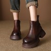 FR 85223马丁靴厚底软皮粗跟侧拉链休闲短靴 商品缩略图1