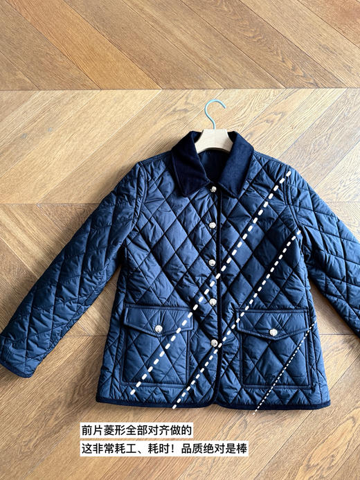 RL老钱风--精工菱格纹灯芯绒饰边薄棉衣外套【包邮+三天无理由退换】 商品图14