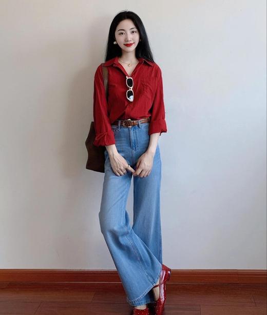 老米优品🎈3-5天发！《秋日番茄红 复古天丝衬衫》秋日松弛氛围感单品， 显白番茄红 亲肤不闷汗~ 商品图4