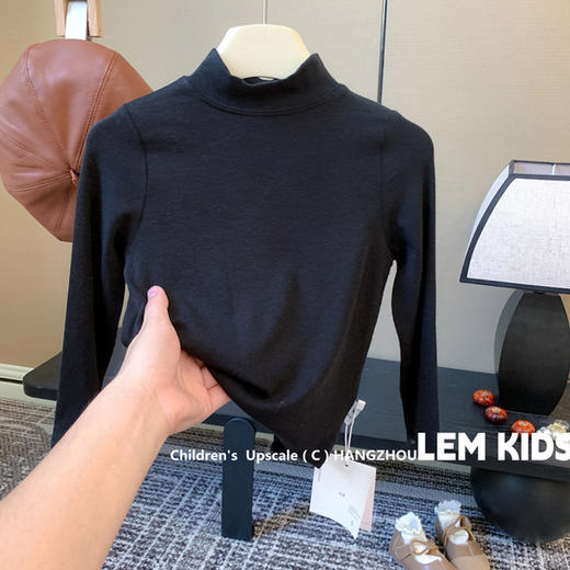 【儿童羊绒半高领打底衫】秋冬新款 内搭高弹长袖男童女童宝宝打底T恤  商品图7