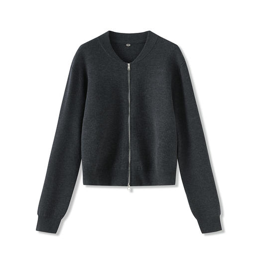 「高货wl」全新升级【铂金会员266/天猫359/差价93】(01123)洛诗琳超细美丽诺羊毛拉链外套2025秋冬新款宽松针织开衫 商品图4