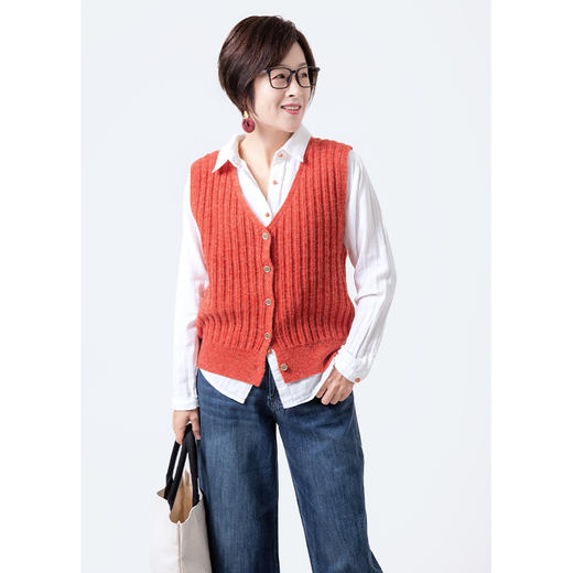 V领针织马甲 商品图0