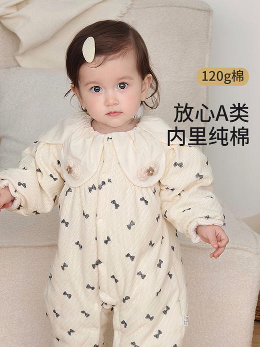 【A类云朵棉！保暖会呼吸】加厚夹棉婴儿衣服冬装棉服保暖宝宝连体衣秋冬季超萌婴幼儿夹棉外出服棉衣。hb 商品图0