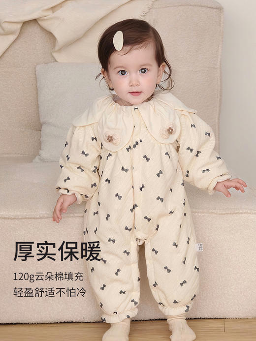 【A类云朵棉！保暖会呼吸】加厚夹棉婴儿衣服冬装棉服保暖宝宝连体衣秋冬季超萌婴幼儿夹棉外出服棉衣。hb 商品图2
