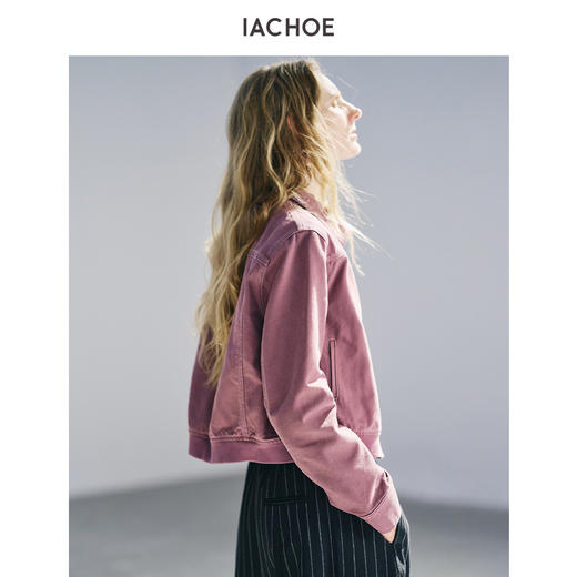 棉仓3661507003-梅子色帆布夹克外套 商品图0