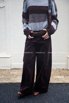 【门店同款】ENJOY冬季“暖冬知性”复古灯芯绒阔腿裤 167044671