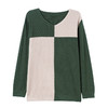 CC 37-3130拼色V领长袖针织衫气质宽松大码 商品缩略图4