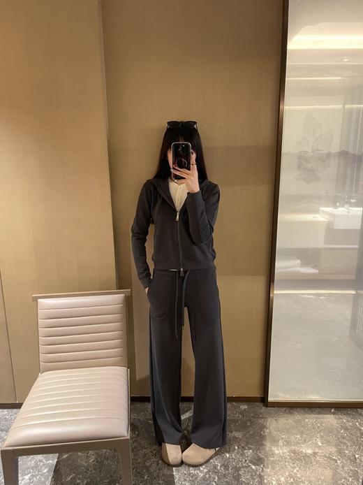 Lu*家同款双开拉链连帽卫衣+阔腿休闲裤套装 商品图13