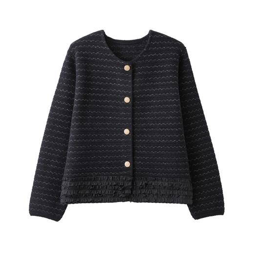 CC 2115小香风圆领韩版外套洋气蕾丝拼接上衣开衫 商品图4