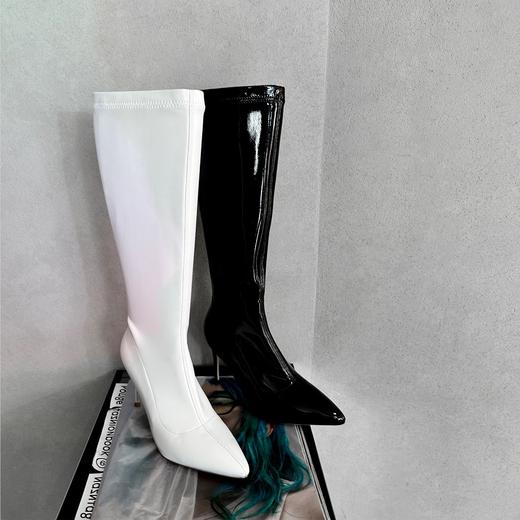 余潇潇 时尚细跟尖头英伦风骑士高筒靴 商品图0