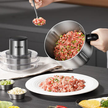 苏泊尔（SUPOR）绞肉机绞馅机家用多功能碎肉机不锈钢搅馅搅菜搅肉机2.2大容量料理机搅拌机JR56S-U /家用电器 /厨房小电 /绞肉/切菜机 商品图1