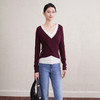 「自」全新升级【铂金会员349/天猫469/差价120】(00658)洛诗琳新款假两件针织羊毛衫2025秋冬拼接撞色交叉V领上衣女 商品缩略图0