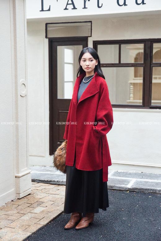 【门店同款】ENJOY冬季““暖冬知性““一粒扣立领腰带大衣“ 166295689 商品图9