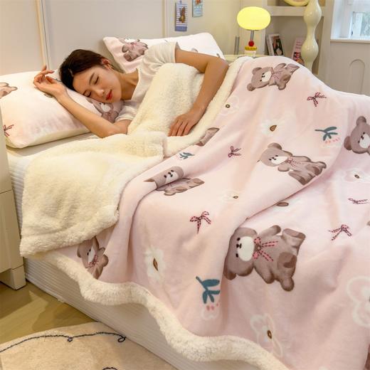 秋冬季【加厚卡通风学生宿舍家用牛奶绒多功能毛毯午睡毯沙发盖毯 商品图8