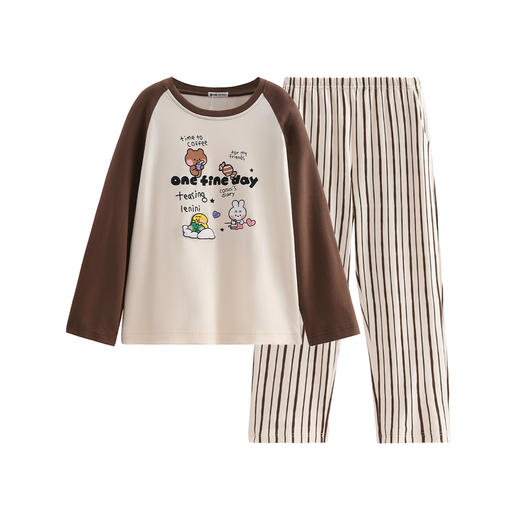 （合作款）芬腾情侣睡衣春秋季纯棉圆领长袖家居服yc0209002 商品图4