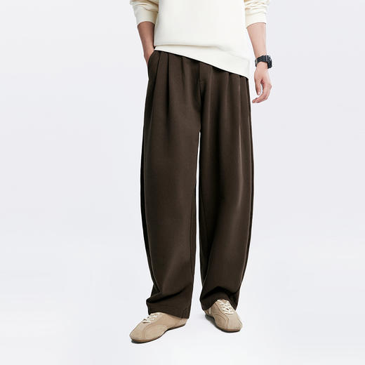 棉仓362818017-宽松纯棉重磅毛圈单褶弯刀卫裤 商品图0