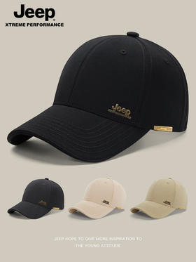 JEEP户外休闲四季百搭男女遮阳帽运动大头围鸭舌帽运动透气亲肤棒球帽JS310