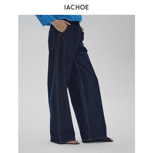 棉仓3631519001-活性染阔腿牛仔裤 商品图2