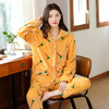 【加绒保暖！柔软舒适】新款秋冬季珊瑚绒睡衣女翻领开衫法兰绒女士家居服套装。rc 商品缩略图12