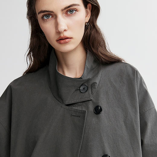 棉仓366609001-设计师风长款风衣 商品图3