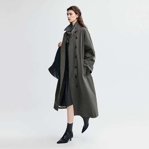 棉仓366609001-设计师风长款风衣 商品图1