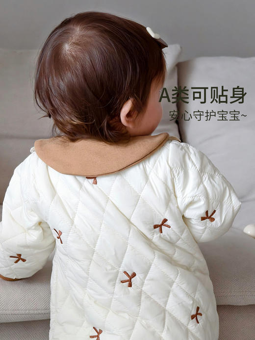 【牛奶baby绒+云朵棉！柔宠女宝小公主】婴儿连体衣衣服秋冬款新生儿薄棉女宝宝公主洋气周岁保暖外出服。hb 商品图3