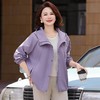 2025妈妈秋季薄风衣外套中老年女装春秋休闲夹克园领洋气宽松上衣 商品缩略图0